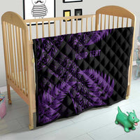 New Zealand Rugby Pacific Personalised Quilt All Purple Maori Pasifika Fern Pattern