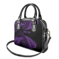 New Zealand Rugby Pacific Personalised Shoulder Handbag All Purple Maori Pasifika Fern Pattern