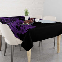 New Zealand Rugby Pacific Personalised Tablecloth All Purple Maori Pasifika Fern Pattern