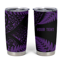 New Zealand Rugby Pacific Personalised Tumbler Cup All Purple Maori Pasifika Fern Pattern