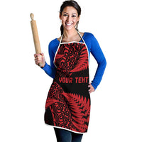 New Zealand Rugby Pacific Personalised Apron All Red Maori Pasifika Fern Pattern LT9 - Polynesian Pride