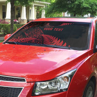 New Zealand Rugby Pacific Personalised Auto Sun Shade All Red Maori Pasifika Fern Pattern LT9 - Polynesian Pride