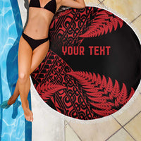 New Zealand Rugby Pacific Personalised Beach Blanket All Red Maori Pasifika Fern Pattern
