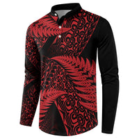 New Zealand Rugby Pacific Personalised Button Sweatshirt All Red Maori Pasifika Fern Pattern