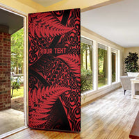 New Zealand Rugby Pacific Personalised Door Cover All Red Maori Pasifika Fern Pattern - Polynesian Pride