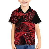 New Zealand Rugby Pacific Personalised Family Matching Puletasi and Hawaiian Shirt All Red Maori Pasifika Fern Pattern