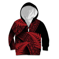 New Zealand Rugby Pacific Personalised Kid Hoodie All Red Maori Pasifika Fern Pattern