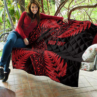 New Zealand Rugby Pacific Personalised Quilt All Red Maori Pasifika Fern Pattern