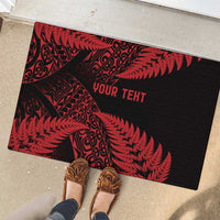 New Zealand Rugby Pacific Personalised Rubber Doormat All Red Maori Pasifika Fern Pattern