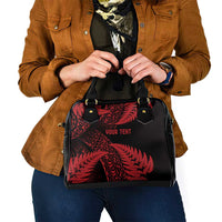 New Zealand Rugby Pacific Personalised Shoulder Handbag All Red Maori Pasifika Fern Pattern
