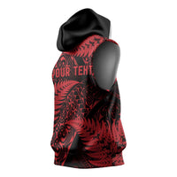New Zealand Rugby Pacific Personalised Sleeveless Hoodie All Red Maori Pasifika Fern Pattern - Polynesian Pride