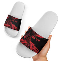New Zealand Rugby Pacific Personalised Slide Sandals All Red Maori Pasifika Fern Pattern - Polynesian Pride
