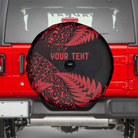 New Zealand Rugby Pacific Personalised Spare Tire Cover All Red Maori Pasifika Fern Pattern