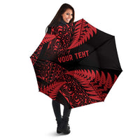 New Zealand Rugby Pacific Personalised Umbrella All Red Maori Pasifika Fern Pattern LT9 - Polynesian Pride