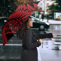 New Zealand Rugby Pacific Personalised Umbrella All Red Maori Pasifika Fern Pattern LT9 - Polynesian Pride