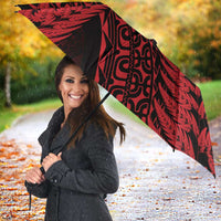 New Zealand Rugby Pacific Personalised Umbrella All Red Maori Pasifika Fern Pattern LT9 - Polynesian Pride
