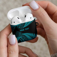 New Zealand Rugby Pacific Personalised AirPods Case All Turquoise Maori Pasifika Fern Pattern LT9 - Polynesian Pride