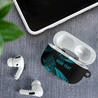 New Zealand Rugby Pacific Personalised AirPods Case All Turquoise Maori Pasifika Fern Pattern LT9 - Polynesian Pride