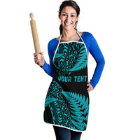 New Zealand Rugby Pacific Personalised Apron All Turquoise Maori Pasifika Fern Pattern LT9 - Polynesian Pride