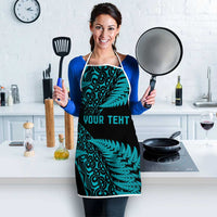 New Zealand Rugby Pacific Personalised Apron All Turquoise Maori Pasifika Fern Pattern LT9 - Polynesian Pride