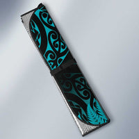 New Zealand Rugby Pacific Personalised Auto Sun Shade All Turquoise Maori Pasifika Fern Pattern LT9 - Polynesian Pride
