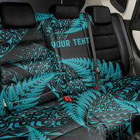 New Zealand Rugby Pacific Personalised Back Car Seat Cover All Turquoise Maori Pasifika Fern Pattern