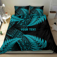 New Zealand Rugby Pacific Personalised Bedding Set All Turquoise Maori Pasifika Fern Pattern