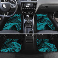 New Zealand Rugby Pacific Personalised Car Mats All Turquoise Maori Pasifika Fern Pattern