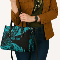 New Zealand Rugby Pacific Personalised Leather Bag All Turquoise Maori Pasifika Fern Pattern LT9 - Polynesian Pride