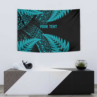 New Zealand Rugby Pacific Personalised Tapestry All Turquoise Maori Pasifika Fern Pattern