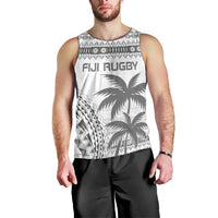 Custom Fiji Rugby Men Tank Top Polynesian Fijian Masi Palm Tree