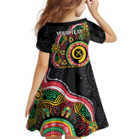 Vanuatu Personalised Family Matching Puletasi and Hawaiian Shirt Aboriginal Dot Paitnting LT9 - Polynesian Pride