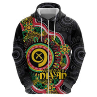 Vanuatu Personalised Hoodie Aboriginal Dot Paitnting LT9 - Polynesian Pride