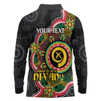 Vanuatu Personalised Long Sleeve Polo Shirt Aboriginal Dot Paitnting LT9 - Polynesian Pride