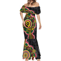 Vanuatu Personalised Mermaid Dress Aboriginal Dot Paitnting LT9 - Polynesian Pride