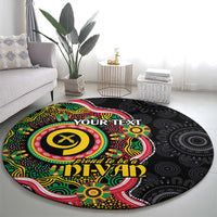 Vanuatu Personalised Round Carpet Aboriginal Dot Paitnting - Polynesian Pride