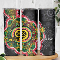 Vanuatu Personalised Skinny Tumbler Aboriginal Dot Paitnting LT9 - Polynesian Pride