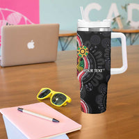 Vanuatu Personalised Tumbler With Handle Aboriginal Dot Paitnting - Polynesian Pride
