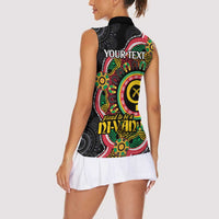 Vanuatu Personalised Women Sleeveless Polo Shirt Aboriginal Dot Paitnting LT9 - Polynesian Pride