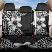 Lotu Tamaiti White Sunday Back Car Seat Cover Pacific Plumeria Flowers - Black Version