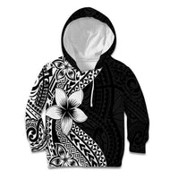 Lotu Tamaiti White Sunday Kid Hoodie Pacific Plumeria Flowers - Black Version LT9 Hoodie Black - Polynesian Pride