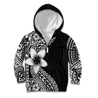 Lotu Tamaiti White Sunday Kid Hoodie Pacific Plumeria Flowers - Black Version LT9 Zip Hoodie Black - Polynesian Pride