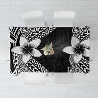 Lotu Tamaiti White Sunday Tablecloth Pacific Plumeria Flowers - Black Version LT9 Black - Polynesian Pride