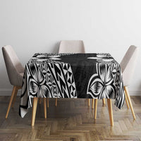 Lotu Tamaiti White Sunday Tablecloth Pacific Plumeria Flowers - Black Version LT9 - Polynesian Pride