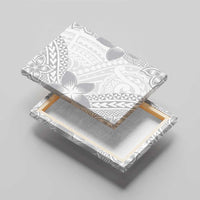 Lotu Tamaiti White Sunday Canvas Wall Art Pacific Plumeria Flowers - White Version