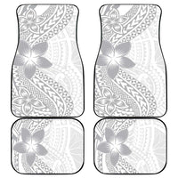 Lotu Tamaiti White Sunday Car Mats Pacific Plumeria Flowers - White Version