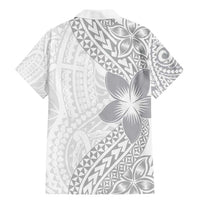 Lotu Tamaiti White Sunday Family Matching Mermaid Dress and Hawaiian Shirt Pacific Plumeria Flowers - White Version