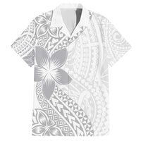Lotu Tamaiti White Sunday Family Matching Summer Maxi Dress and Hawaiian Shirt Pacific Plumeria Flowers - White Version