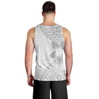 Lotu Tamaiti White Sunday Men Tank Top Pacific Plumeria Flowers - White Version