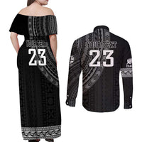Custom Fiji New Zealand Rugby Couples Matching Off Shoulder Maxi Dress and Long Sleeve Button Shirt Make History Together